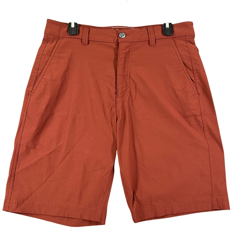 Eddie Bauer Travex Shorts Mens 32 Rust Orange Nylon Stretch Hiking Travel